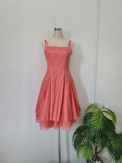 Cute cocktail event party prom orange dress