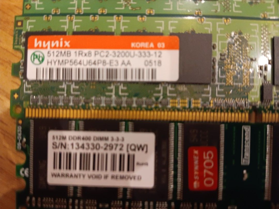 Ddr 3200 512mb 四條 ddr3 ddr400 全部 一條，150 全拿 500 電腦 紀憶體, 電腦及科技產品, 電腦周邊產品 ...