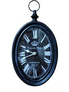 European Retro Steel Rim Wall Clock Antique Old-Fashioned Design, Vintage Style, Battery Operated Silent Decor Wall Clocks for Kitchen,Bedroom, Living room (14.5" H x 8" W) (Oval Black) Imported from Japan