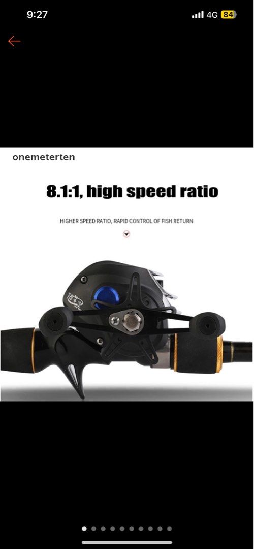 High Speed Gear Ratio Saltwater Baitcasting Reel 8kg Max Drag Low Profile  Metal
