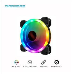 Gigaware Cool Moon Ray Chassis CPU Fan 12cm Double Aperture Aurora Automatic Color Change Symphony Mute Desktop RGB Fan 4PIN