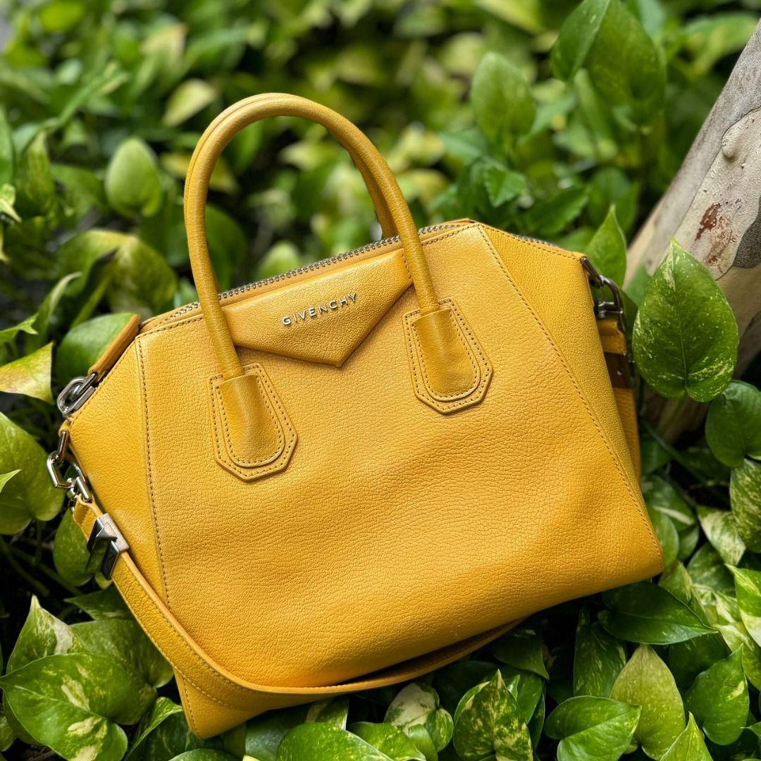 GIVENCHY ANTIGONA MINI YELLOW GRAINED LEATHER HANDLE BAG Luxury Bags Wallets on Carousell