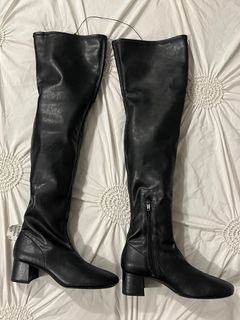 H&M Women's Long Leather Over the Knee Boots 