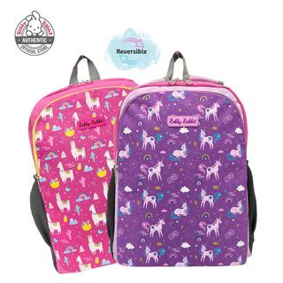 Brandnew Kids Robby Rabbit Pink Purple reversible llama unicorn school waterproof backpack bag