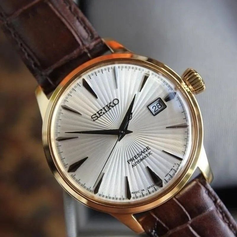 Lowest Price SEIKO PRESAGE COCKTAIL SRPB44 Men s Unisex Automatic Textured Dial Leather Strap Watch srpb44 srpb44j srpb44j1 Birthday gift birthday
