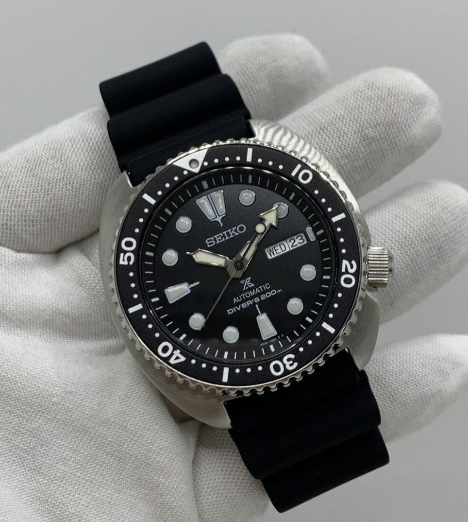 Lowest Price Seiko PROSPEX TURTLE SRPE93 Men s Automatic 24 Jewels Black Dial Silicone Strap Watch srpe93 srpe93k srpe93k1 srp777 srp777k1 Birthday