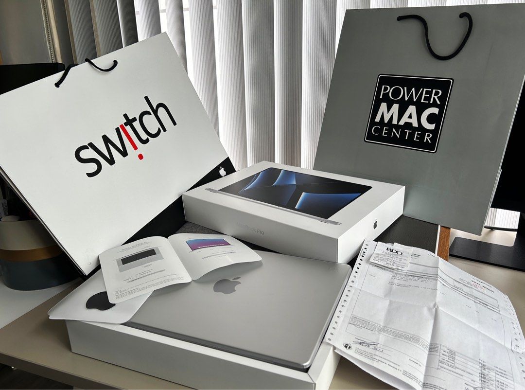 MacBook Pro 14” M2 Pro Chip 512GB (Category: Laptops & Notebooks) located in Quezon City. Submitted by mythingsforless (Listing ID 1296104126, Image 1). Description: MacBook Pro 14” M2 Pro Chip 512GB 16GB Ram 10-core CPU 16-core GPU Battery Life 96% Cycle count: 15 Details: MacBook Pro with Warranty No Scratches 100% working, Good as new No Defects With Official Warranty up to November 9, 2024 Bought on November 6, 2023 at P134,990 With Official 