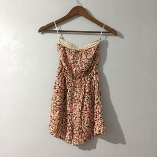 NEW LOOK Tube Lace Floral Romper