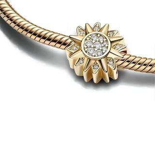 Pandora Gold sunflower charm pendant in gold