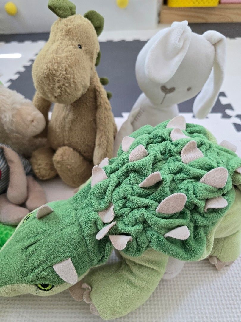 Plush toys set (Category: Plushies & Soft Toys) located in Paranaque City. Submitted by skyelinemanila (Listing ID 1296061546, Image 3). Description: plush toys set of 6 mothercare/jellycat/ ikea/random brands sold as set as is sf shouldered by buyer.