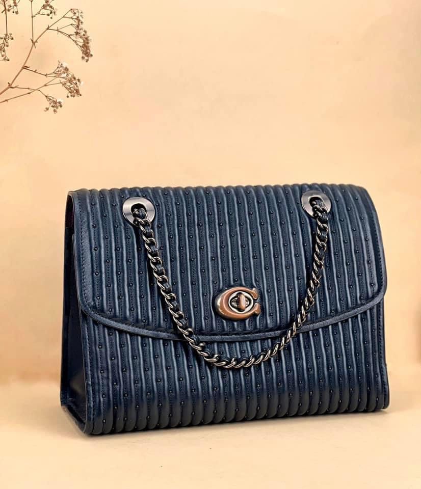 Preloved Coach Parker With Quilting And Rivets Black