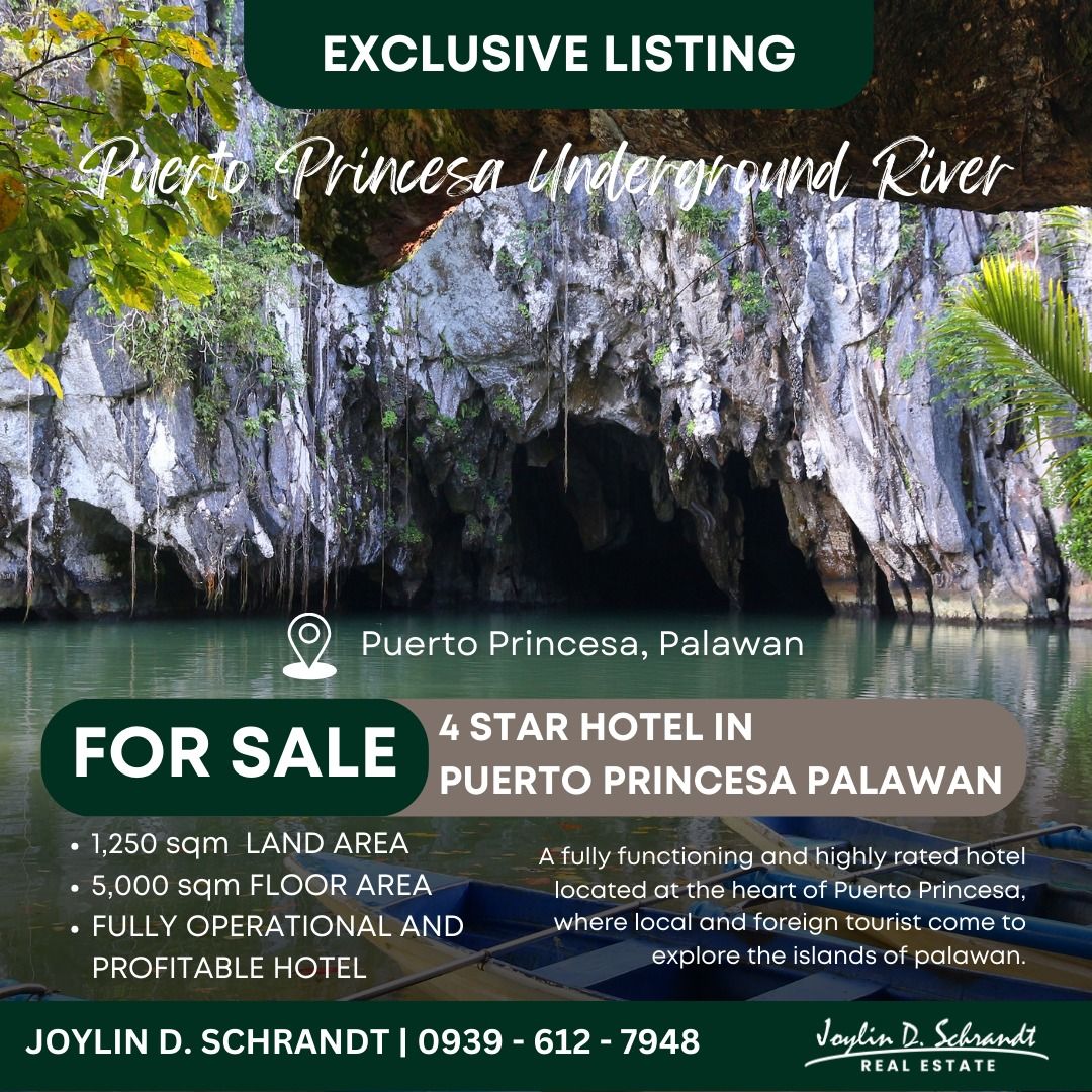 Puerto Princesa Hotel (Category: Commercial) located in San Juan City. Submitted by Joylin.Dinglasa (Listing ID 1296101713, Image 1). Description: 📍PALAWAN, Puerto Princesa Hotel ✅ Titled Land ✅ Lot Area - 1,250 sqm ✅ Floor Area - 5,000 sqm ✅ 39 rooms ✅4 Storey hotel 💰 P150M now its 90,000,000.00 ✅Ground Area: 5 rooms Office front desk bar (facing the pool) swimming pool gymnasium ✅Second Floor: 17 rooms Conference room (can accomodate 100 pax 