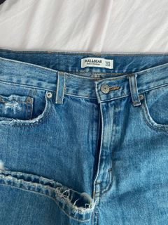 Pull & Bear Ripped Wide-Leg Jeans