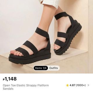 Shein Black Strappy High Platform Sandals