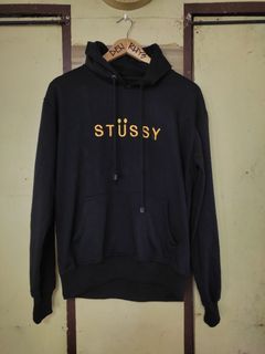 Stussy embroid spellout hoodie