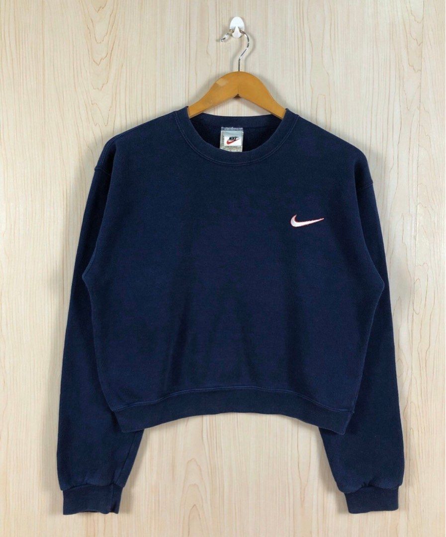 Vintage 90s Nike Swoosh Sweatshirt Small Logo Embroidery Women s Fashion Activewear on Carousell