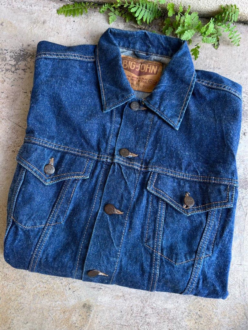 VINTAGE BIG JOHN JEANS DENIM JACKET USA 70s 80s Men s Fashion Coats Jackets and Outerwear on Carousell