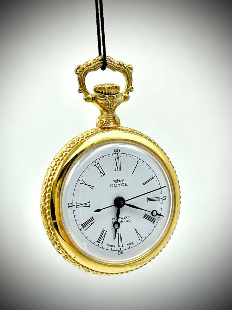 Vintage Royce 17 Jewels Swiss made Travel Clock Pocket Watch