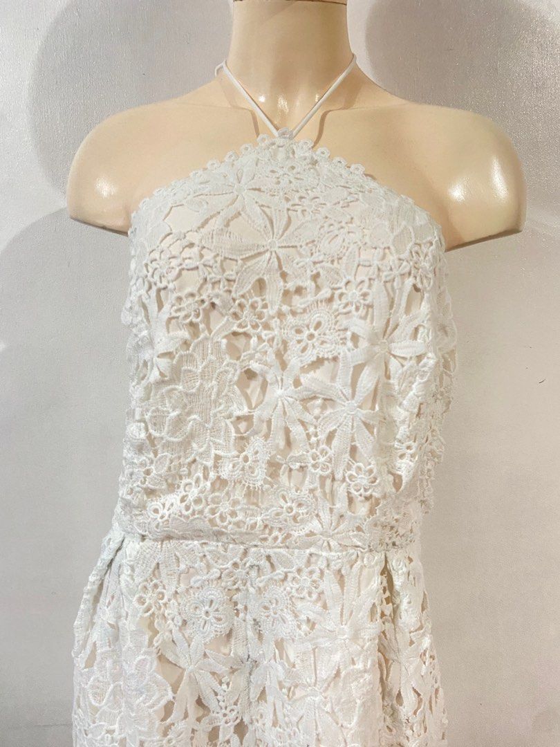 Yoins white lace dress on sale