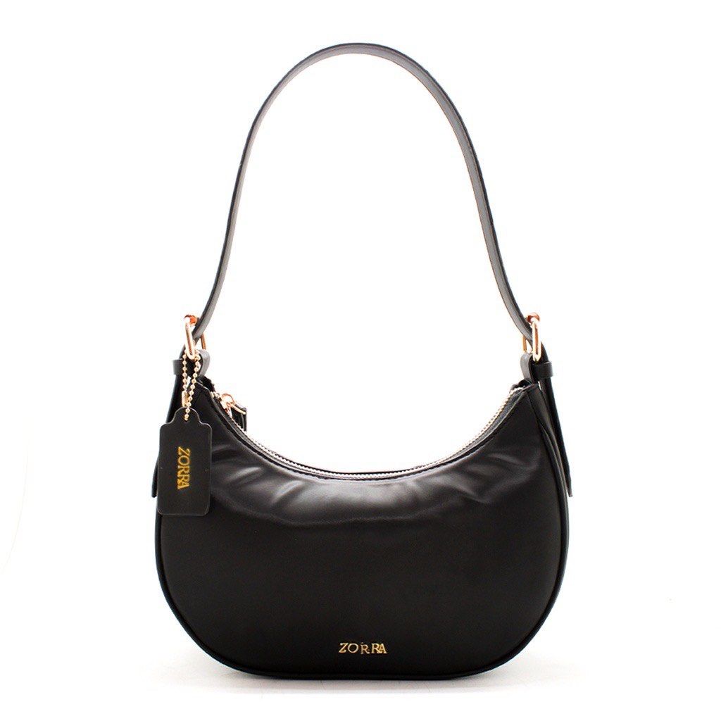 Tas Shoulder Bag Wanita Korea Bulat Elegan ZORRA Caitlin Black