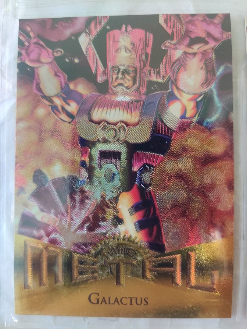1995 Fleer Marvel Metal Galactus (Category: Raw Singles) located in Kawit. Submitted by ryuko.matoi (Listing ID 1297582805, Image 1). Description: 1995 Fleer Marvel Metal Galactus No reply means not interested No trade/swaps No reservation MOP - BDO & Cash Pick up location: Rosedale Residences, Barangay San Sebastian, Kawit Cavite..