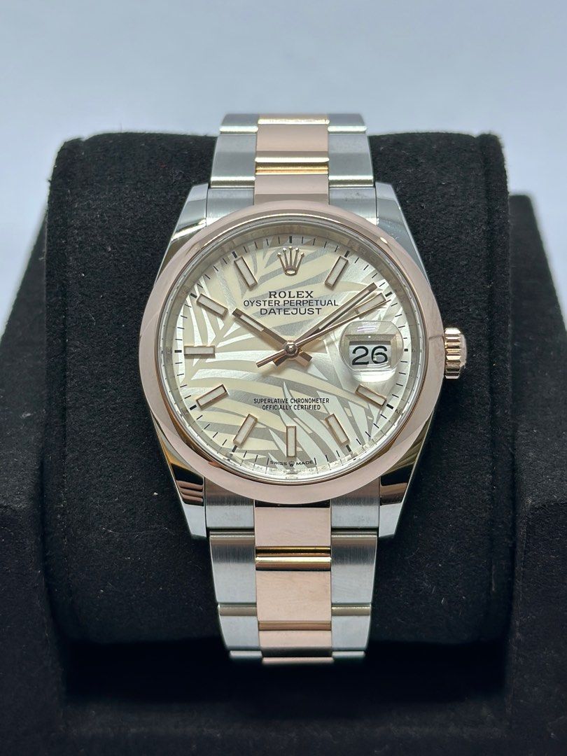 🔥2021🔥 Rolex Rose Gold Datejust 126201 Palm Dial 36mm, Luxury