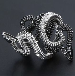 2pcs Snake Bone Rings Adjustable Animal Ring Vintage Jewelry for men and women