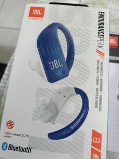 💯% Original Authentic JBL Endurance Peak Blue Earbuds  Earphone Headphone