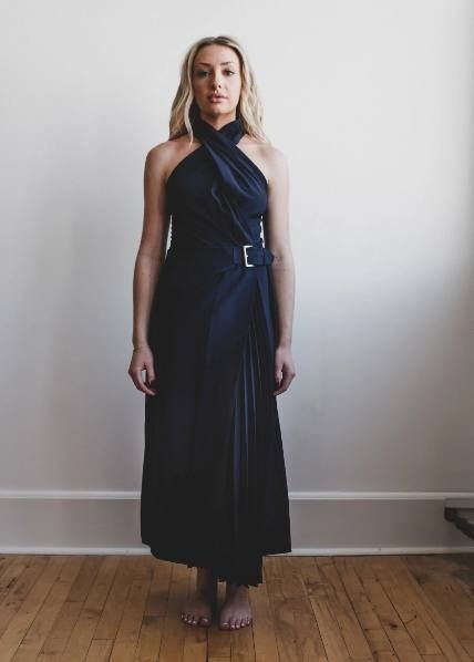ALC Fiona Pleated Midi Dress in Evening Blue, Women's Fashion, Dresses &  Sets, Dresses on Carousell