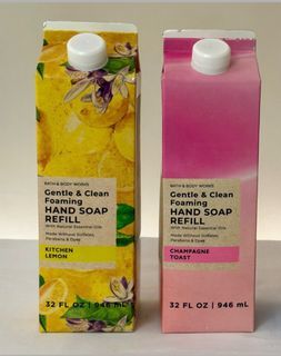 BATH & BODY WORKS GENTLE & CLEAN FOAMING HAND SOAP REFILL - KITCHEN LEMON / CRISP MORNING AIR / CHAMPAGNE TOAST