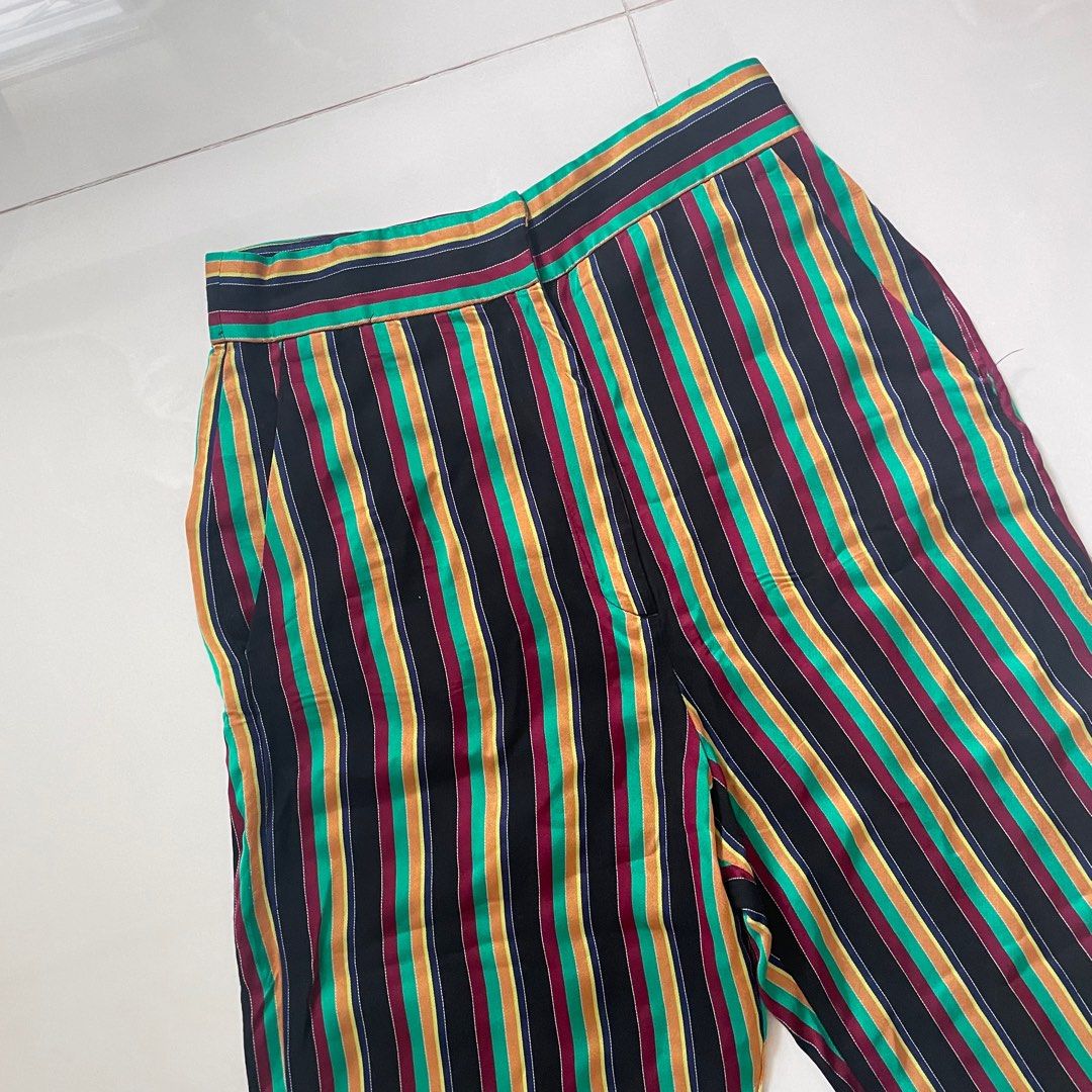 Multi coloured striped jeans deals