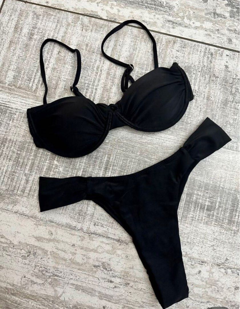 Black two piece bikini (Category: Bikinis & Swimsuits) located in Pasay City. Submitted by cartmaxxing (Listing ID 1297626274, Image 3). Description: NEVER USED helping tags: sewlocal // dearseastories // Blackbough // Caprica Swim.