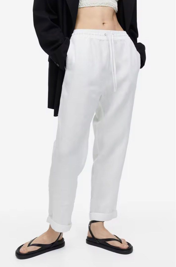 H M linen joggers Women s Fashion Bottoms Other Bottoms on Carousell