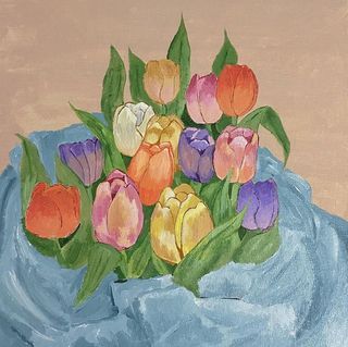 Bouquet of Tulips Painting on Canvas | Floral Painting