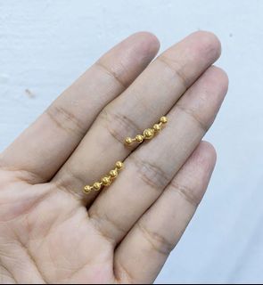 Bubble Ear Climber Stud Earrings in 18Karat Saudi Gold