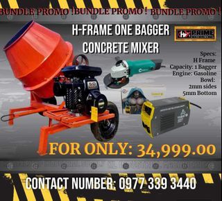 BUNDLE PROMO 1 BAGGER MIXER  H-FRAME POWERED BY ROBIN ENGINE 5HP