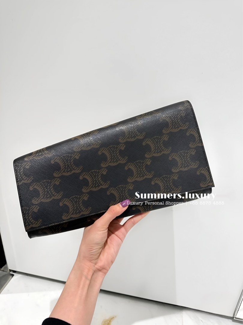 Celine Triomphe Asymmetric Clutch Luxury Bags Wallets on Carousell