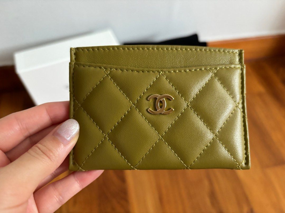 Chanel card holder lambskin hot sale