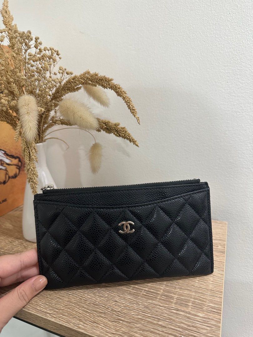 Chanel zipped wallet caviar sale