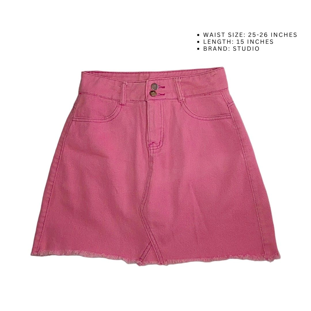 Dark pink denim skirt outlet