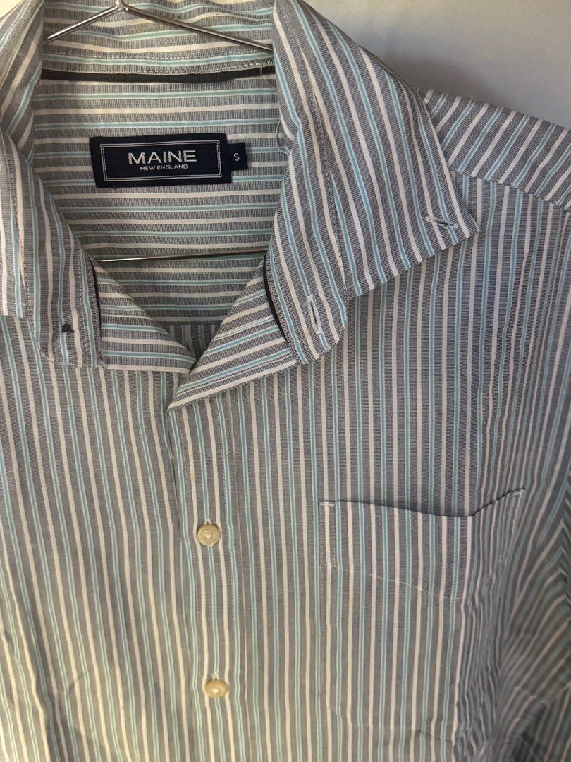 Debenhams Striped Light Blue Long Sleeve Polo Men s Fashion Tops Sets Formal Shirts on Carousell