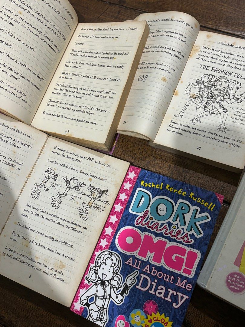 Dork Diaries (Category: Children's Books) located in Manila. Submitted by hello_stylist (Listing ID 1297586028, Image 2). Description: Original books bought from nbs Soft bound: P50 each - with signs of usage (see photo) Hard bound: P150 - in good condition P600 for take all.