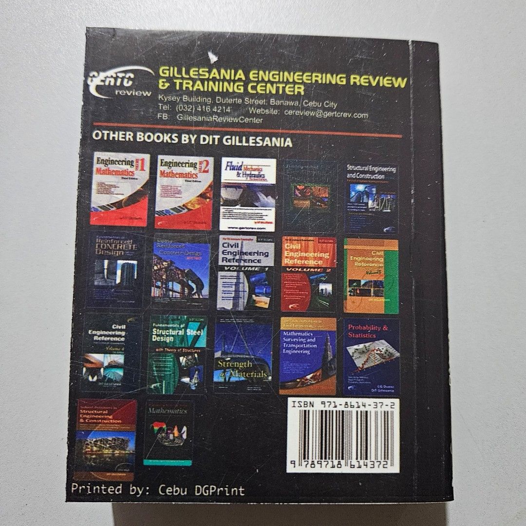 Engineering Formulas Series CIVIL Engineering By: Gillesania (Category: Textbooks) located in Manila. Submitted by bookshop050960392 (Listing ID 1297641414, Image 3). Description: Welcome to my Shop ❤️ Available Accounting Books 📚 ✨️ Engineering Books 📚 Pls .Pm me for more inquiry thank you and happy shopping 🛍.