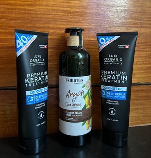 FOR TAKE ALL ‼️ Luxe Organix Premium Keratin Treatment , Naturals Argan Shampoo