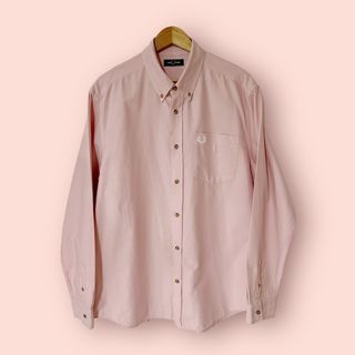 🔥Fredy Perry Long Sleeve Polo Shirt light Pink