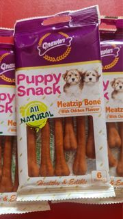 Gnawlers Puppy Snack Meatzip Bone Chicken Flavor