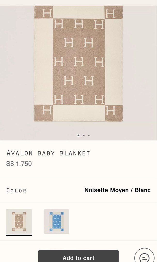 Hermes Avalon Baby Blanket, Furniture Home Living, Bedding - Main Image