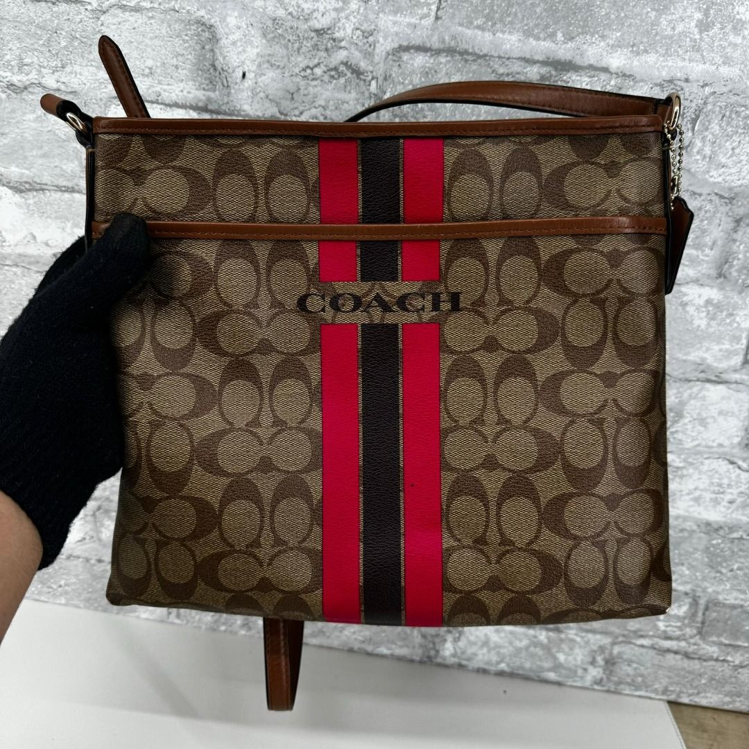 JE Coach Sling Bag Brown Pink J1677 F38402