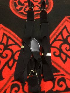 Large long used adult button type suspenders