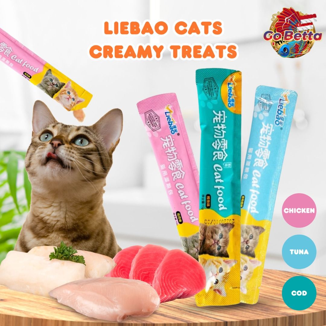 Liebao CAT SNACKS CAT SNACKS 15G NUTRITIOUS FATTENING CAT FOOD STRIP STICK TREATS ANIMAL SNACKS
